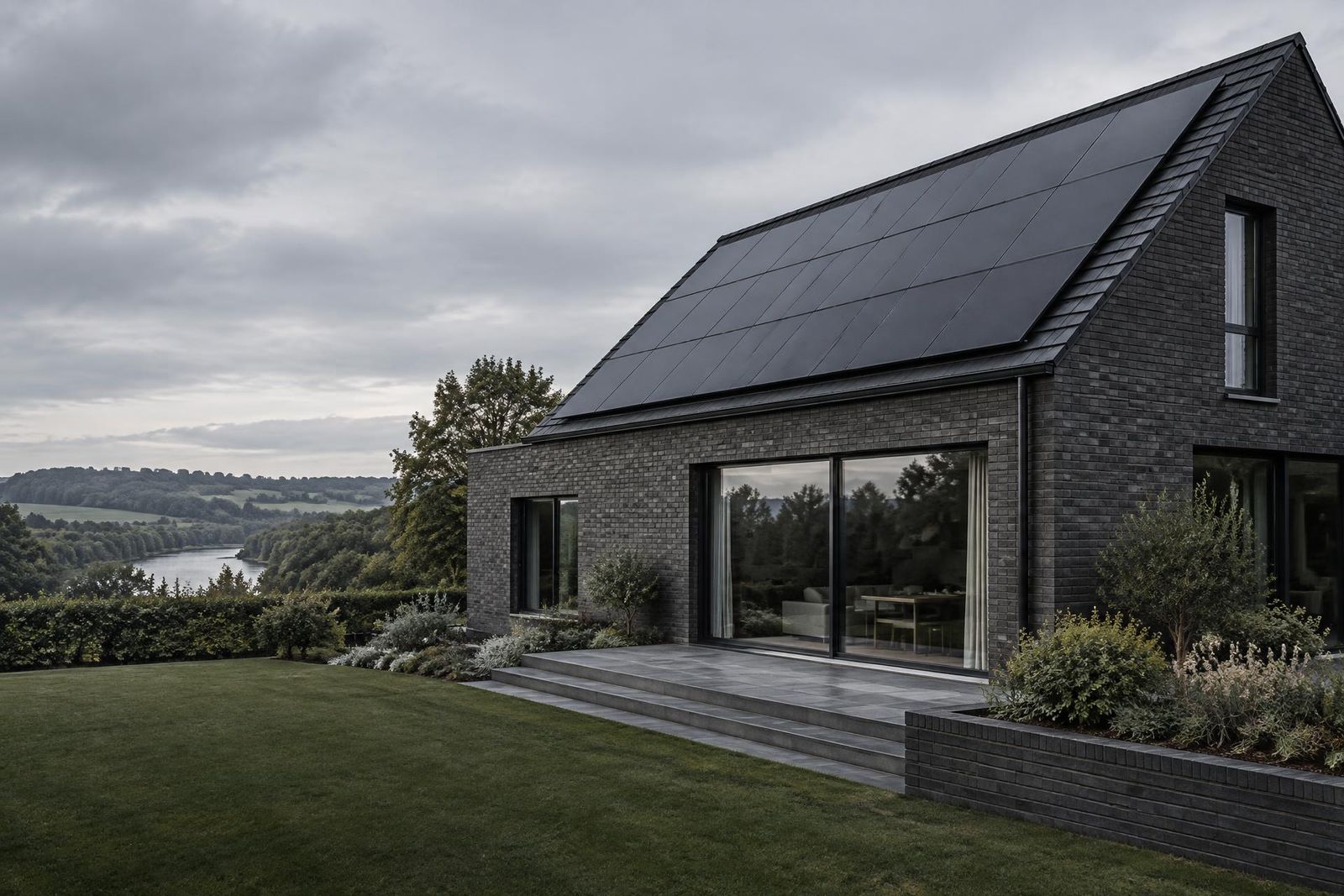 Modern Henley-on-Thames home with roof-integrated solar panels